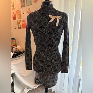 H&M Black and White Turtleneck Long sleeve Dress